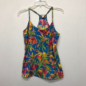 J Crew Women Hawaiian Tropical Racerback Cami Tank Top Size 4 Blouse B276 -4